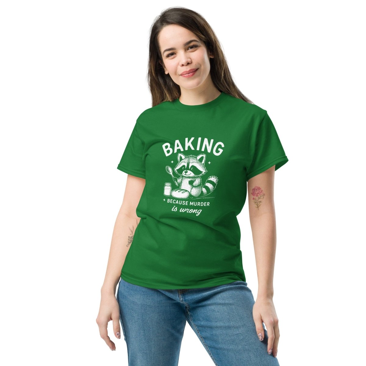 Baking Because Murder Is Wrong T-Shirt - Remember These Clothes